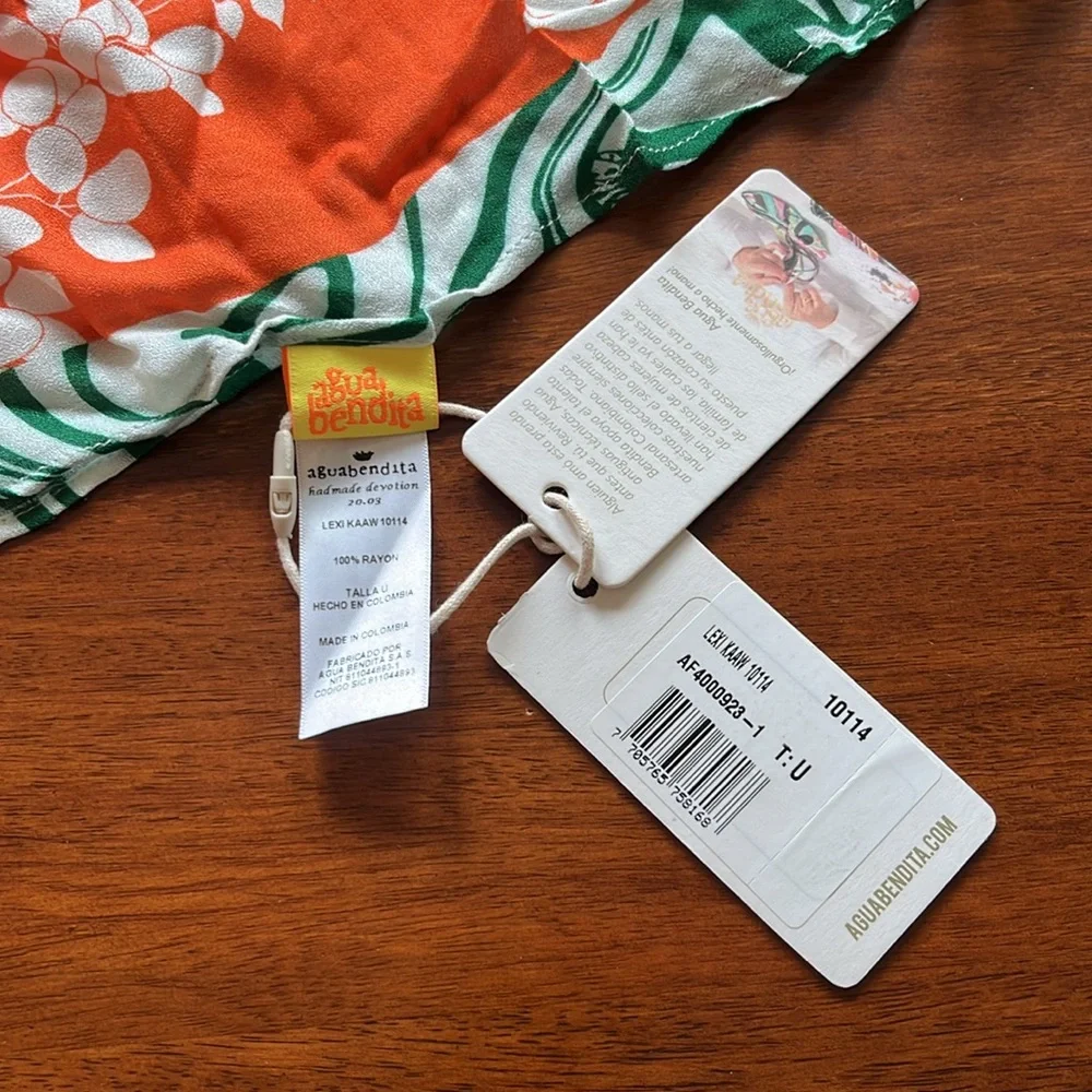 NWT AGUA BENDITA Lexi Kaaw Swim Scarf Top - Picture 3 of 5